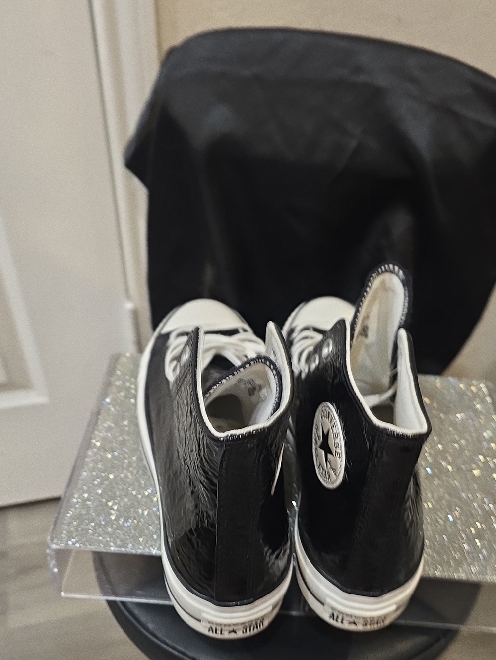 Conversechuck Taylor All Star Lift Platform Crinkled Leather High Top Sneakers - Picture 14 of 14
